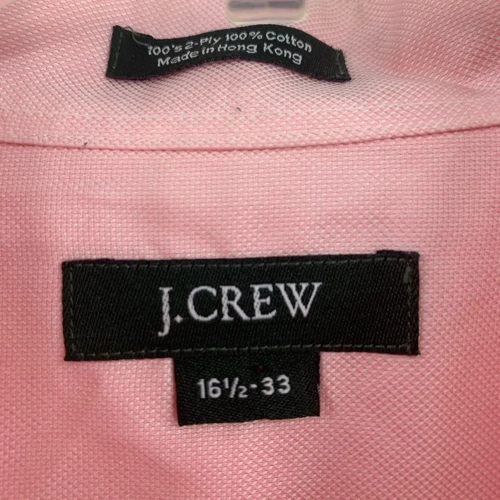 🩵JCREW mens 16.5-33 pink Cotton button down shirt